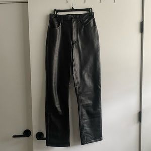Abercrombie 90s straight leather pants